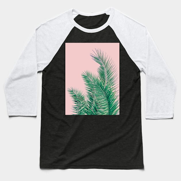 Summer Palm Leaves Baseball T-Shirt by UrbanEpiphany